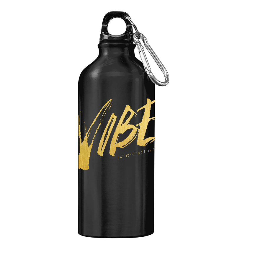 VIBE Black/Gold Aluminum Water Bottle