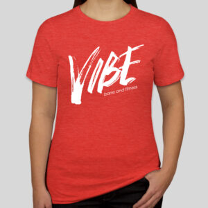 Vibe White Logo Red Triblend T